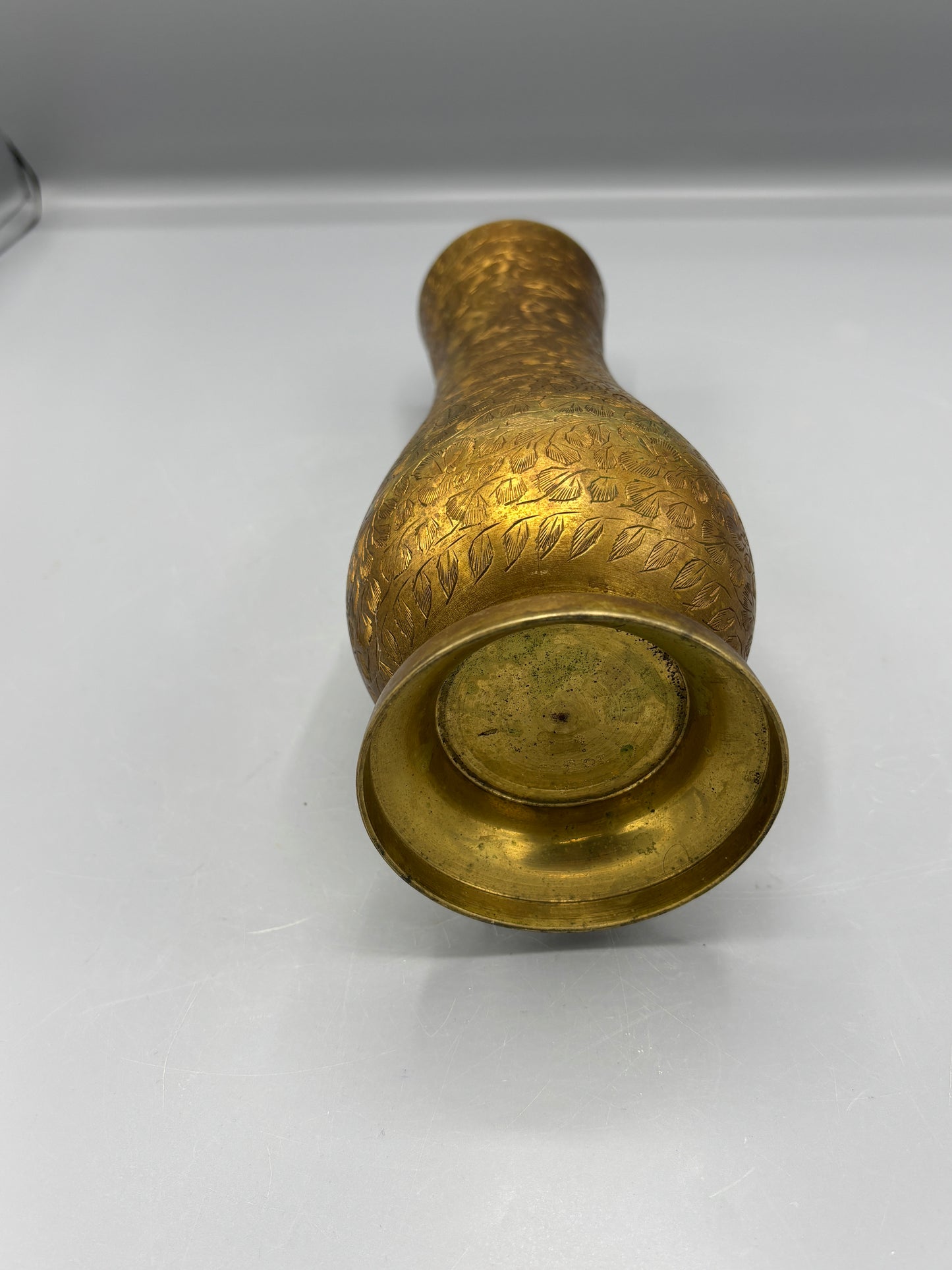 Vintage Etched brass vase