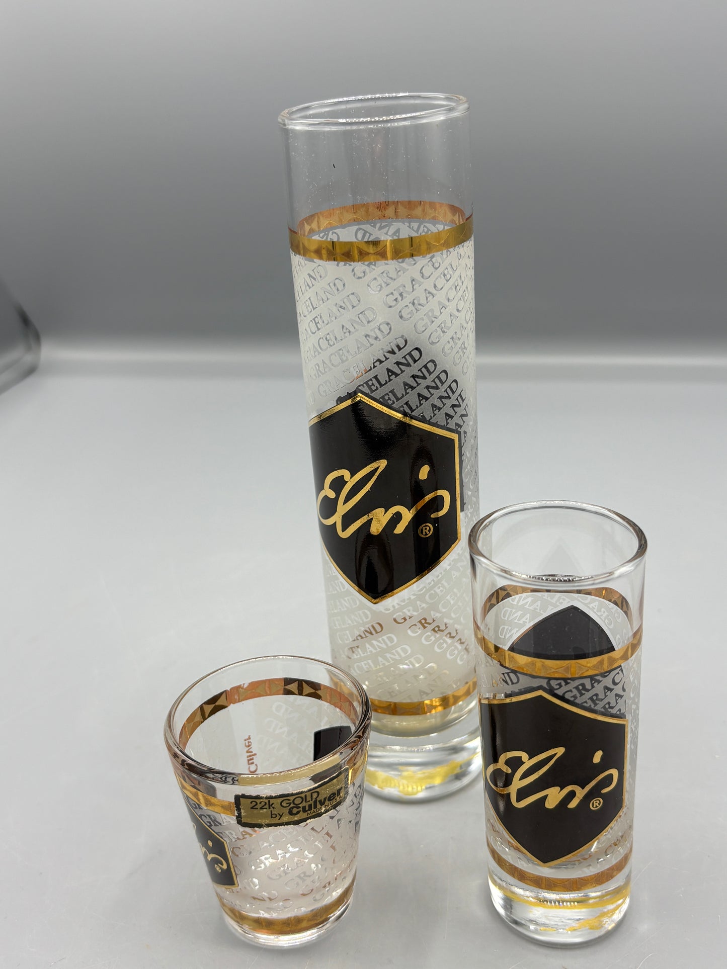Set of 3 Elvis shot glasses