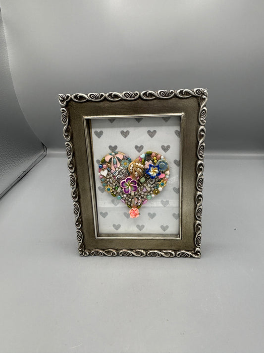 Silver framed Heart picture