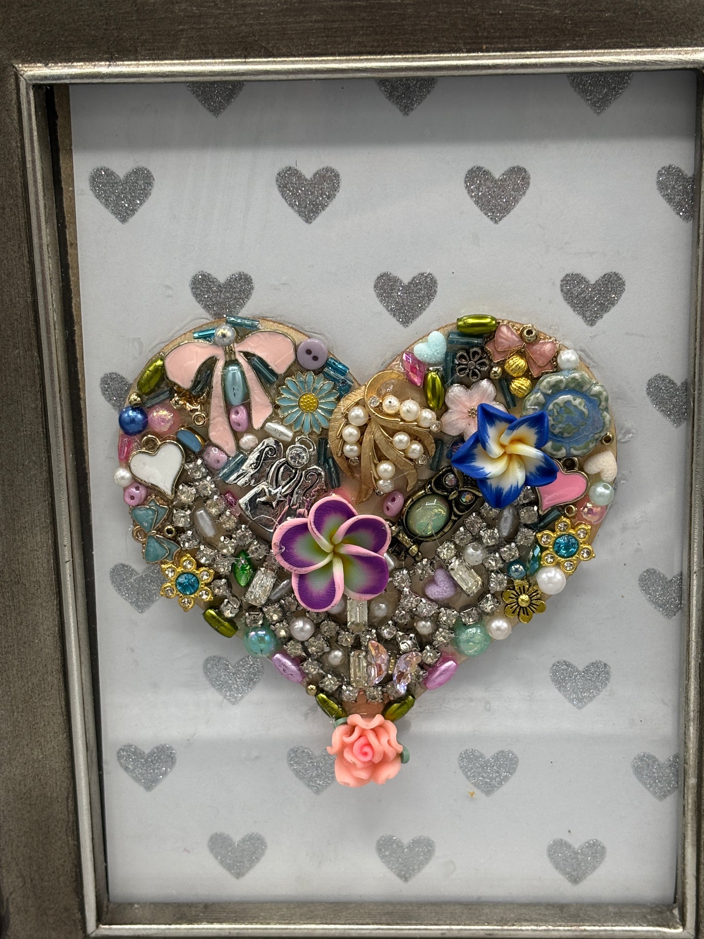 Silver framed Heart picture