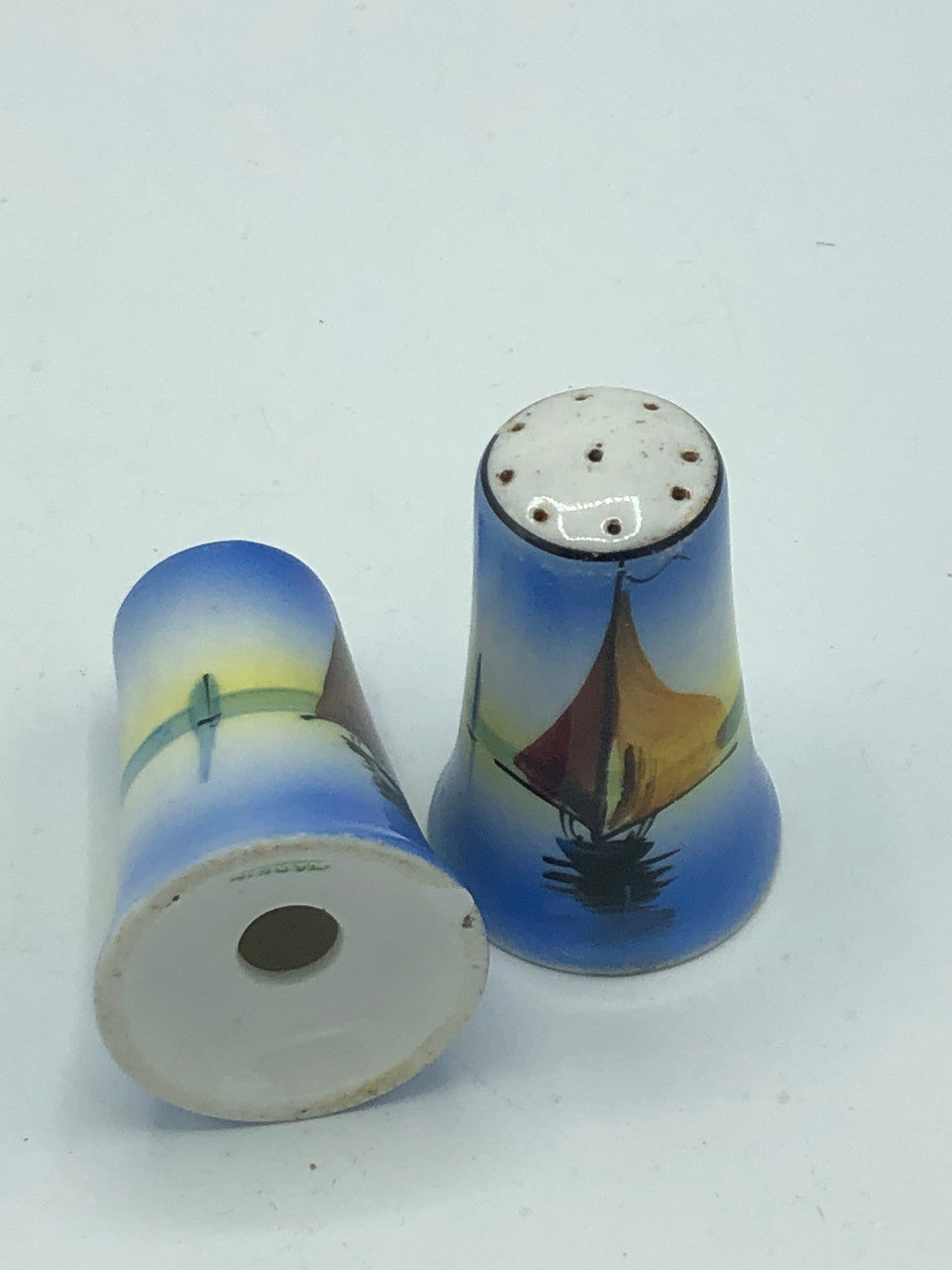 Ceramic sailboat salt & pepper shaker