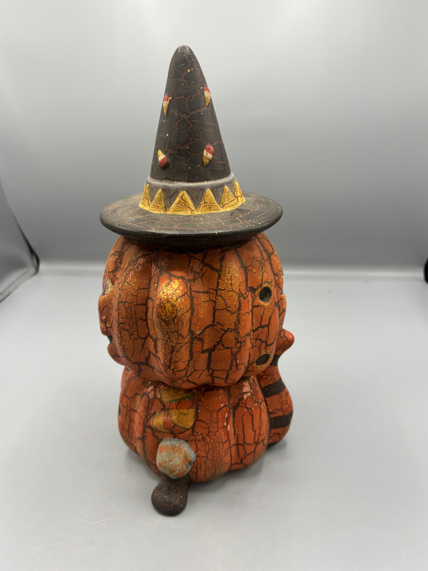 Ceramic Pumpkin cat Jack o Lantern