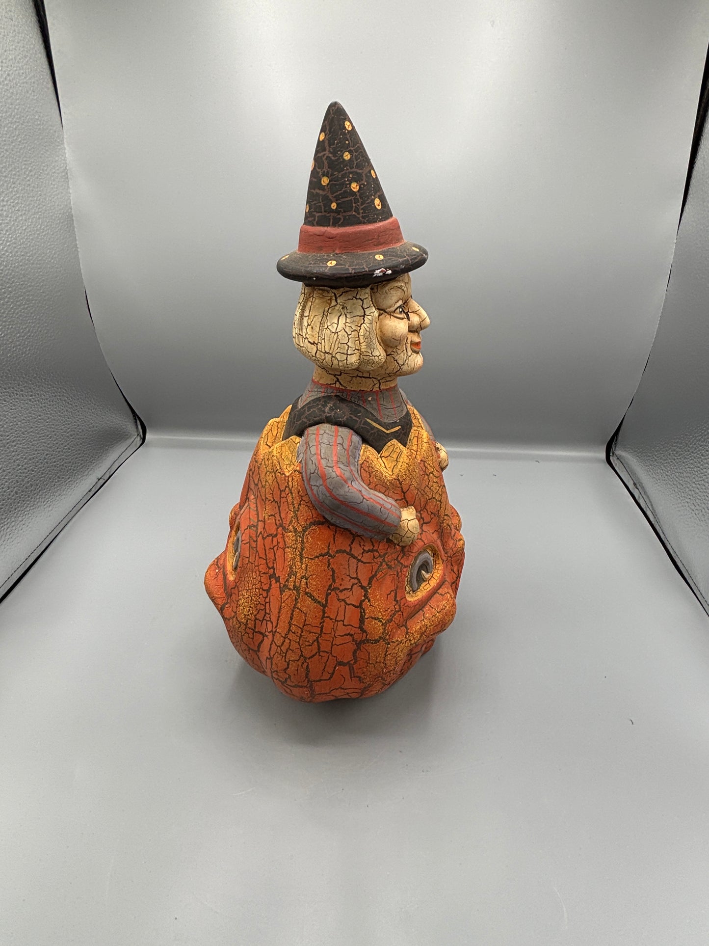 Vintage Witch 2 faced Pumpkin by Midwest