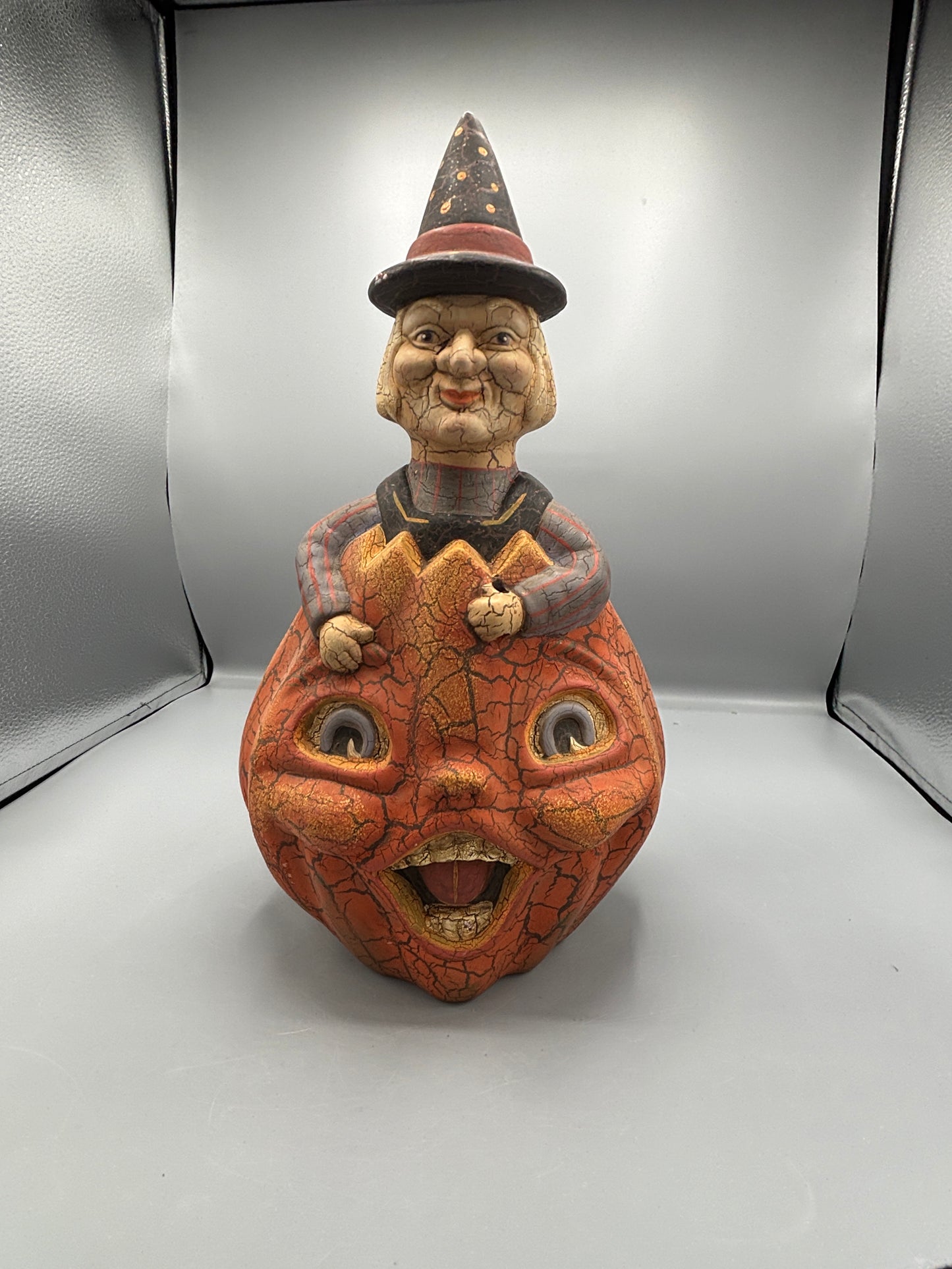 Vintage Witch 2 faced Pumpkin by Midwest