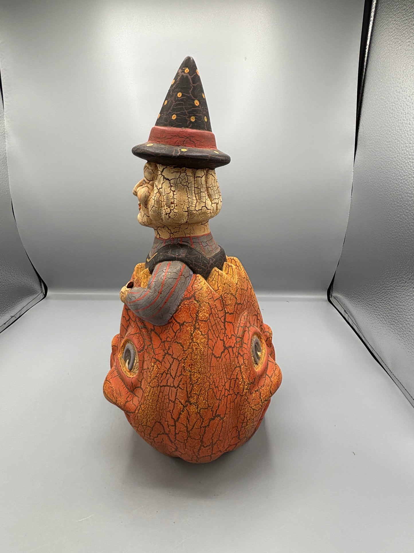 Vintage Witch 2 faced Pumpkin by Midwest