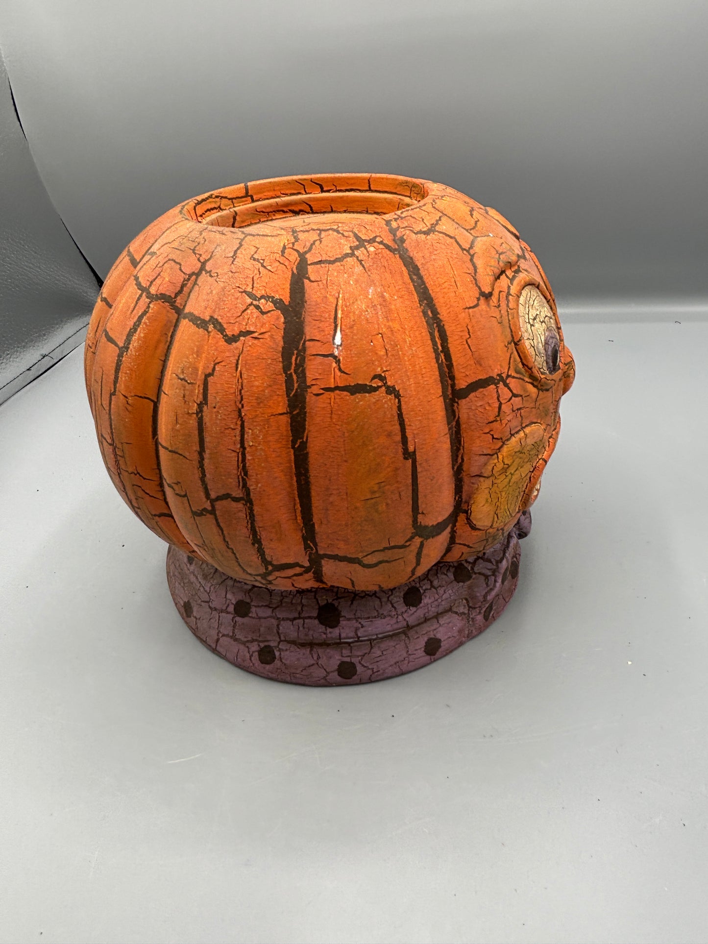 Vintage style Crackle Halloween Pumpkin
