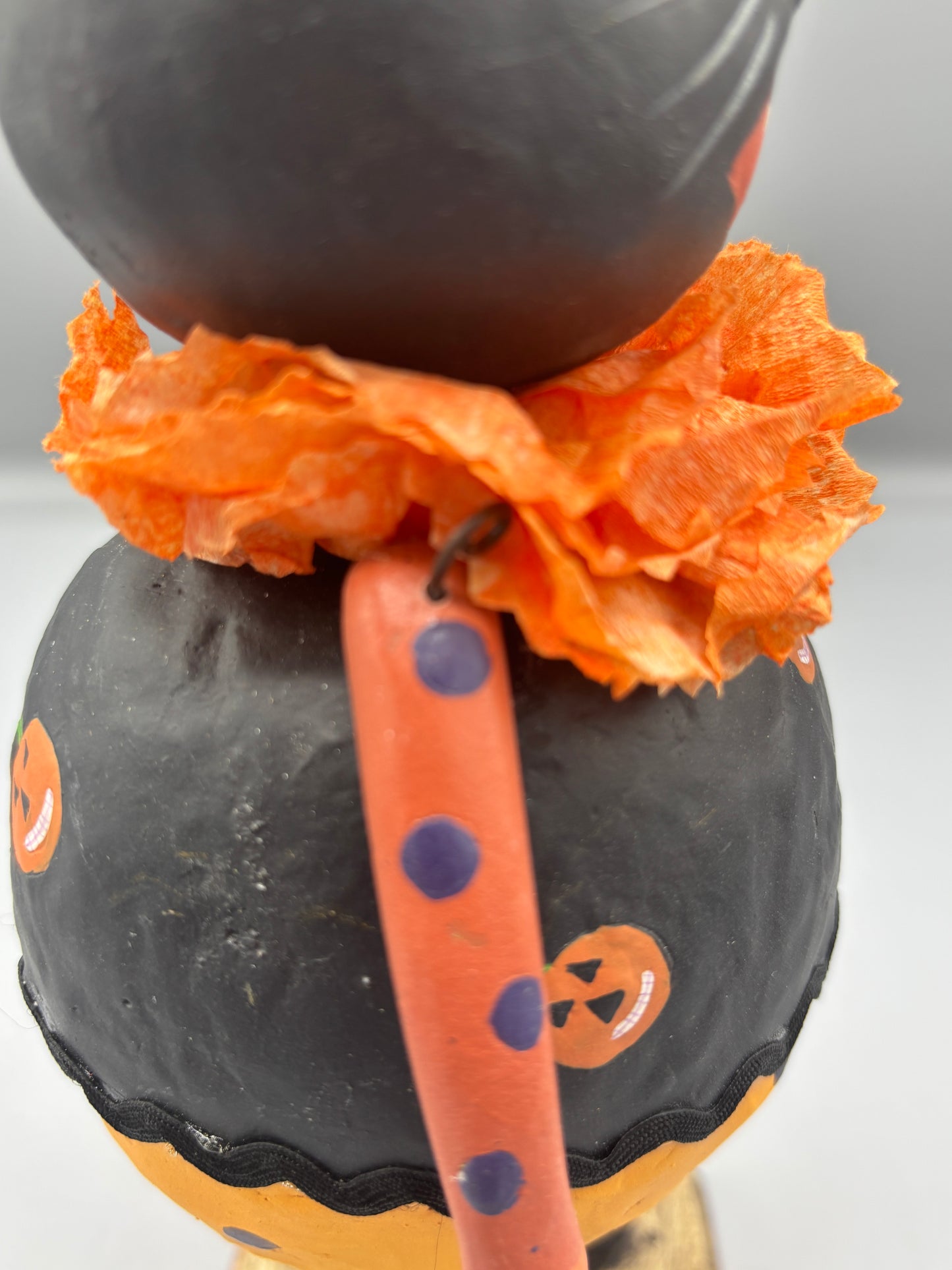 Folk Art black cat with party hat