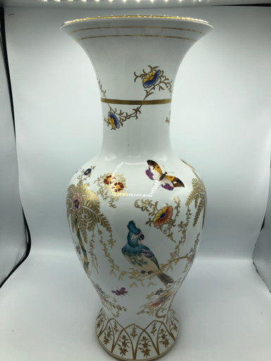 Chelsea House Large Vase with Palm Tree, Monkey, & Birds