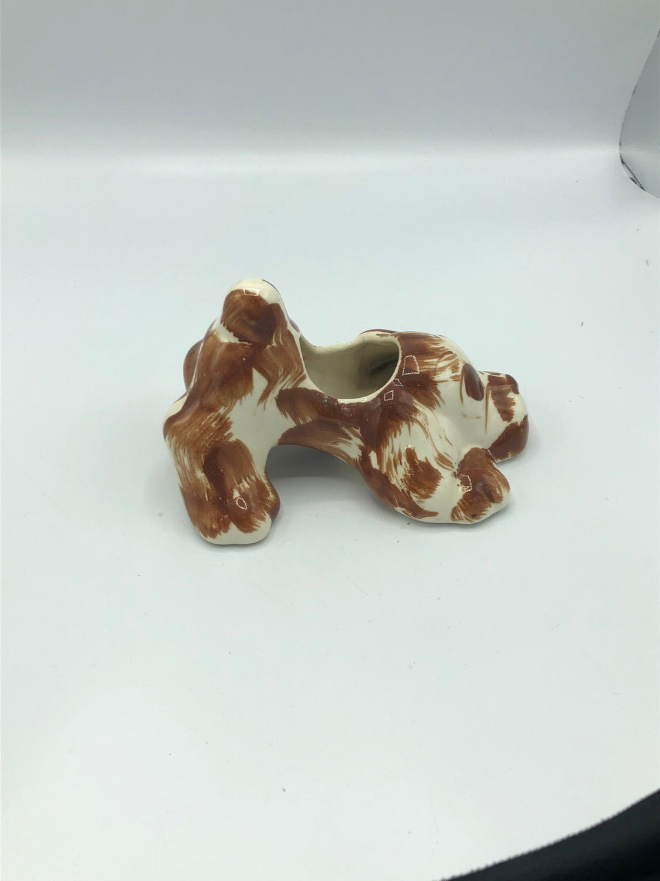 Vintage " N.S. Company"  brown puppy planter