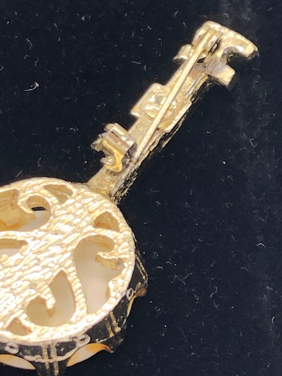 Vintage Mother of Pearl Banjo Brooch