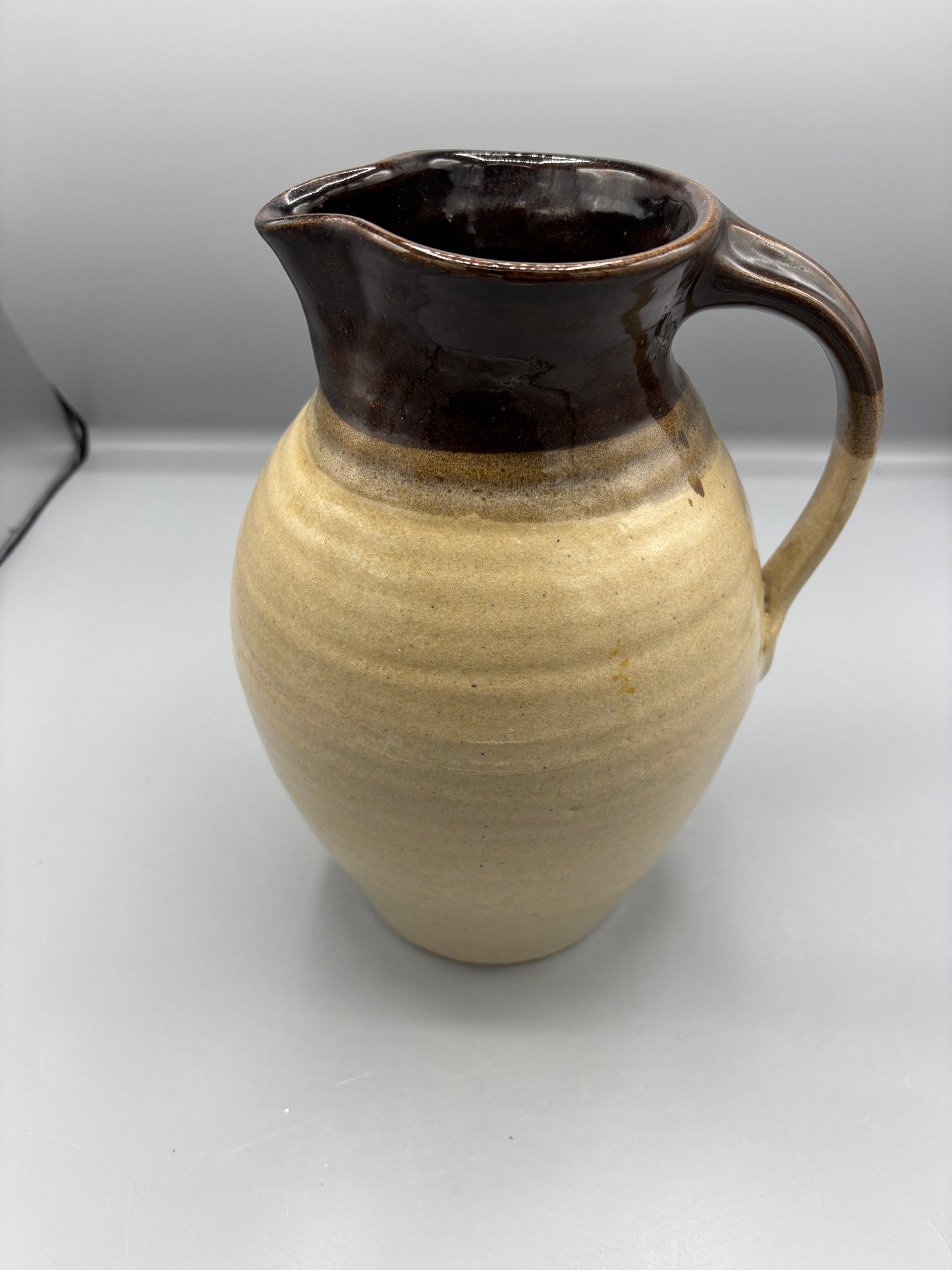 Two toned stoneware pitcher