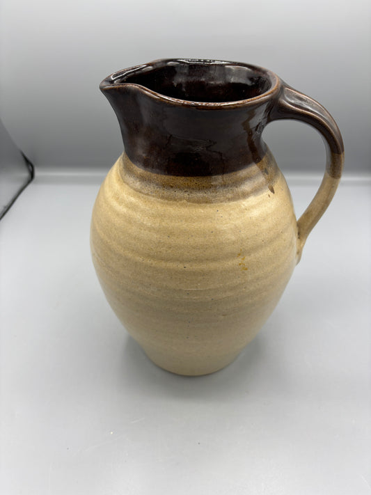 Two toned stoneware pitcher