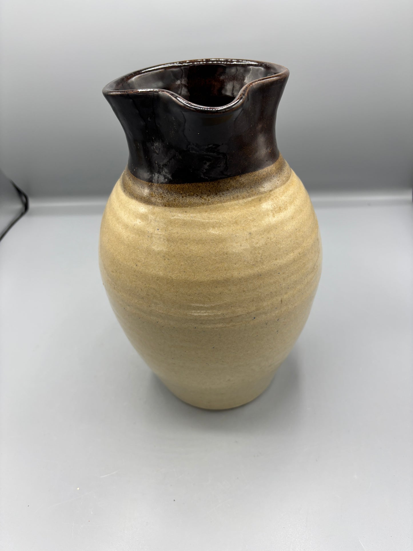 Two toned stoneware pitcher