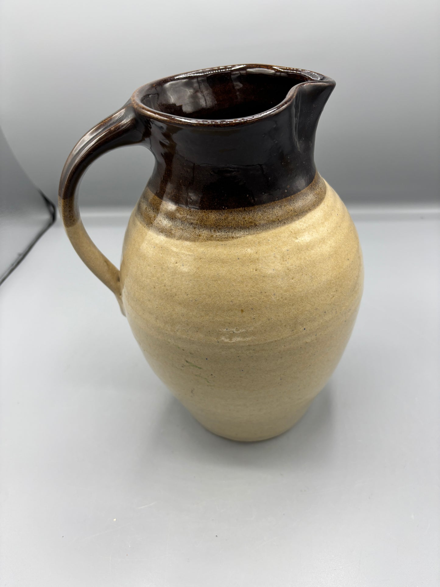 Two toned stoneware pitcher