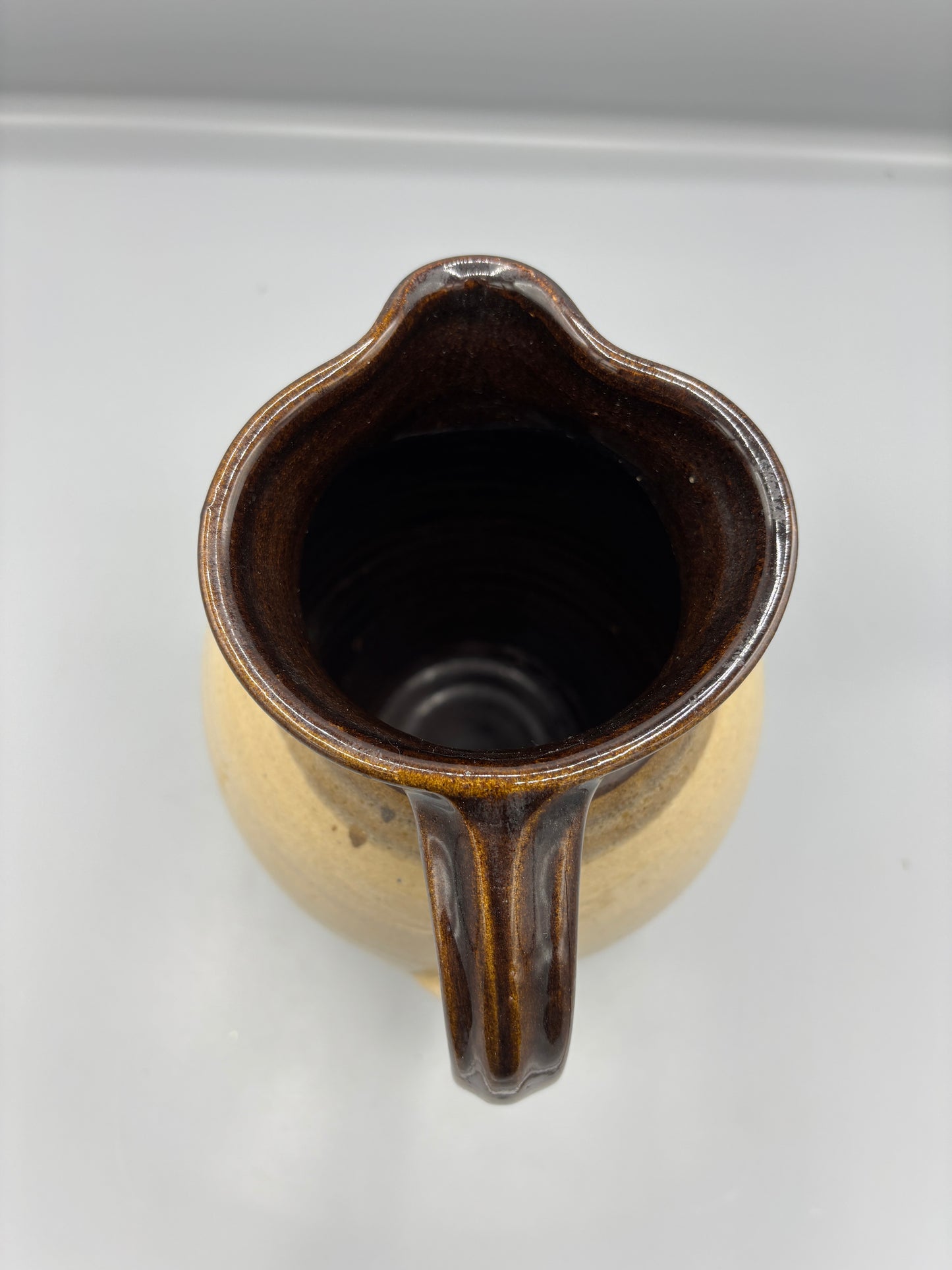 Two toned stoneware pitcher