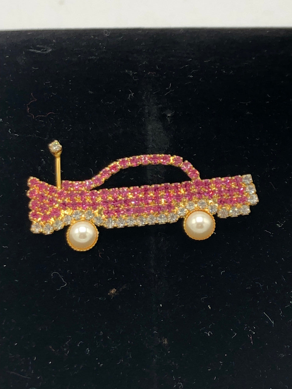 Hot Pink Studded gold tone car