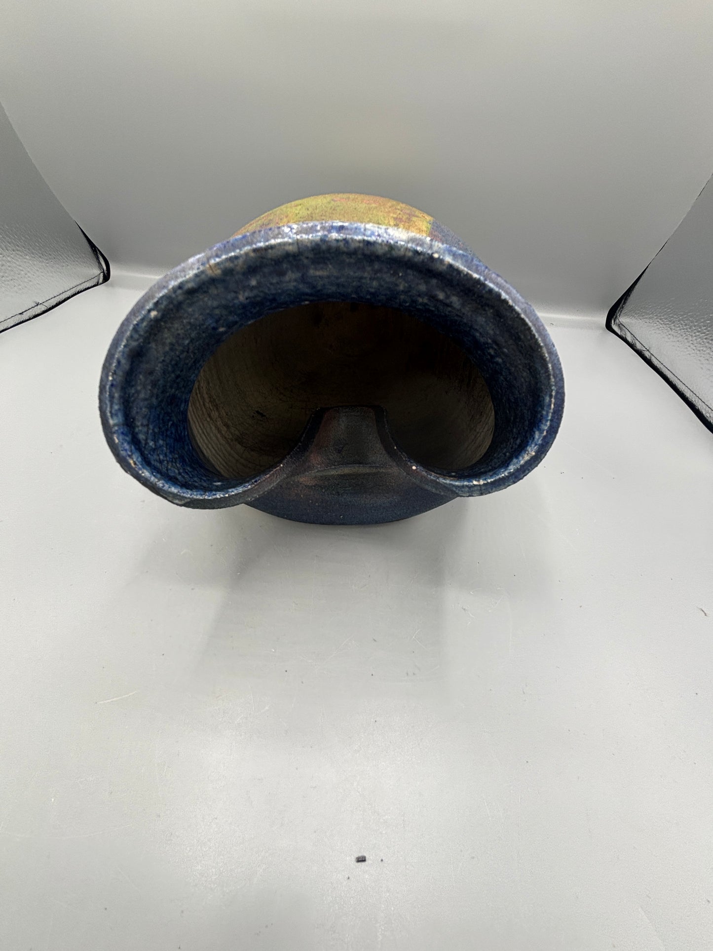 Signed Walsh Abstract folded top vase