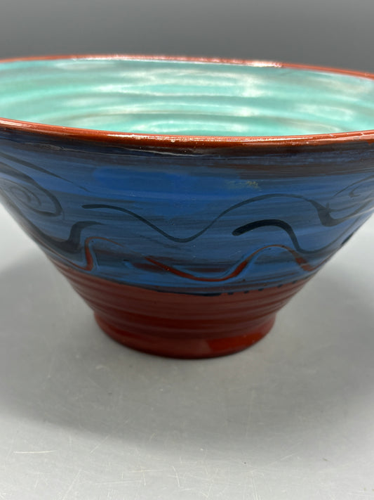 Signed Bolayn Giarla Swirl pottery bowl