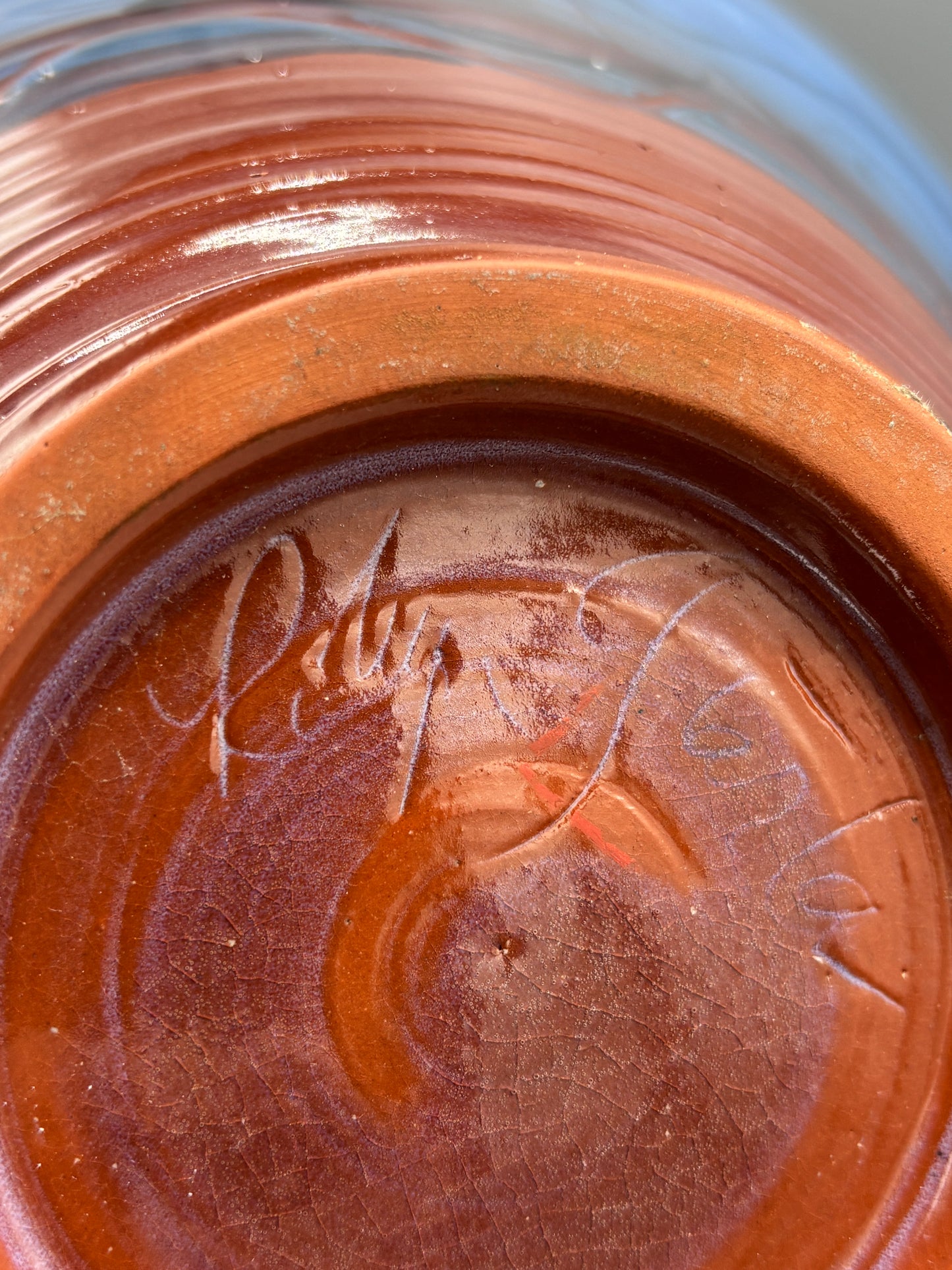 Signed Bolayn Giarla Swirl pottery bowl