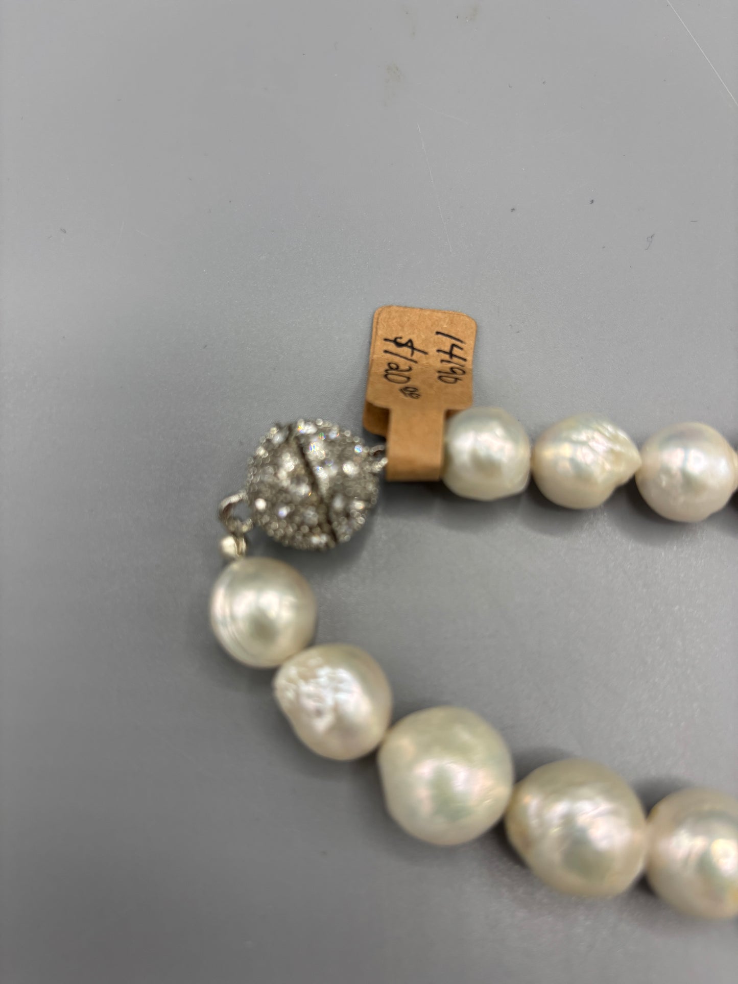 16" Fresh Water Pearl with Crystal