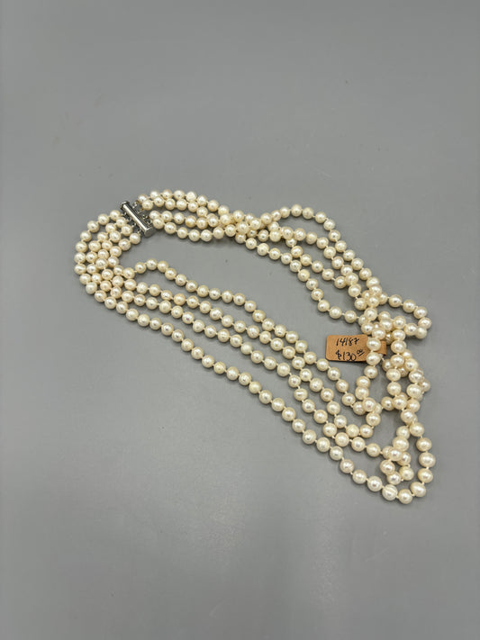 4 Strand Pearl Barrel Clasp