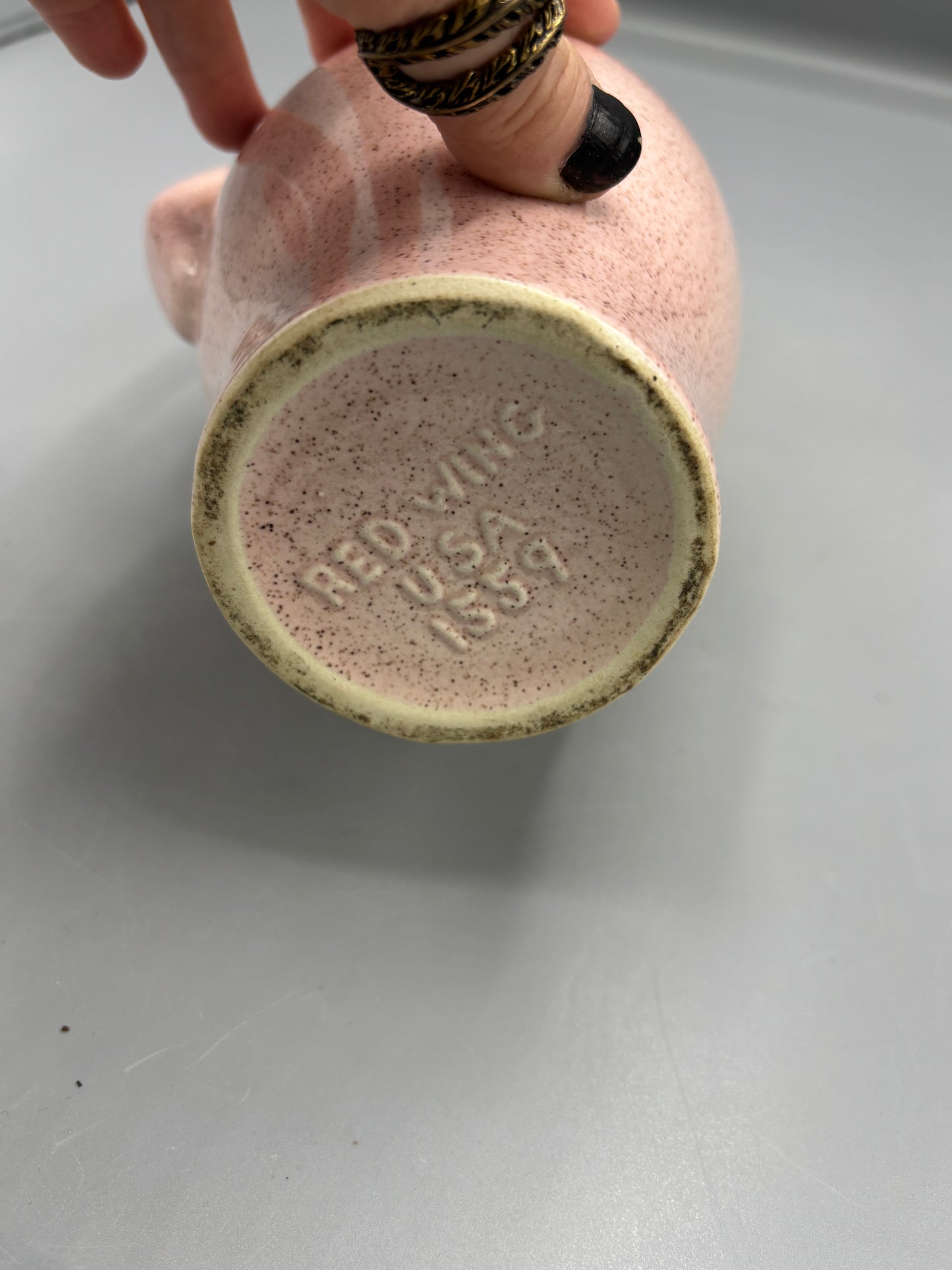 Vintage Red Wing pink speckled pottery
