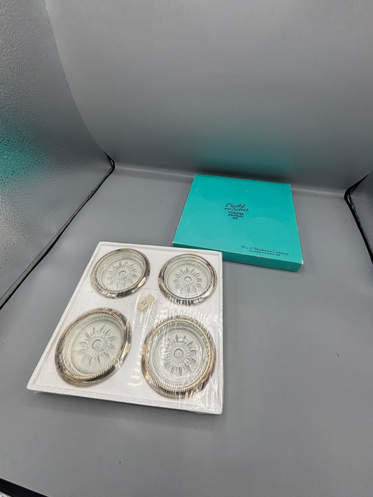 W & S Blackington Co. crystal & silver coaster