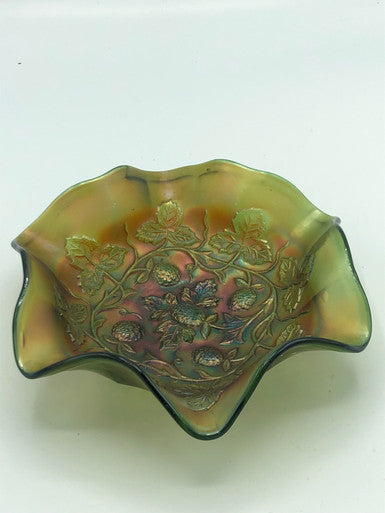 Millersburg Carnival glass fluted bowl