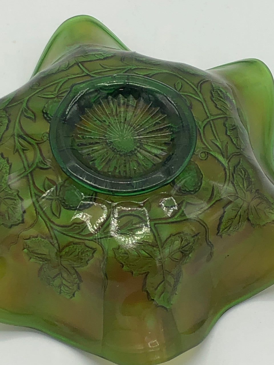 Millersburg Carnival glass fluted bowl