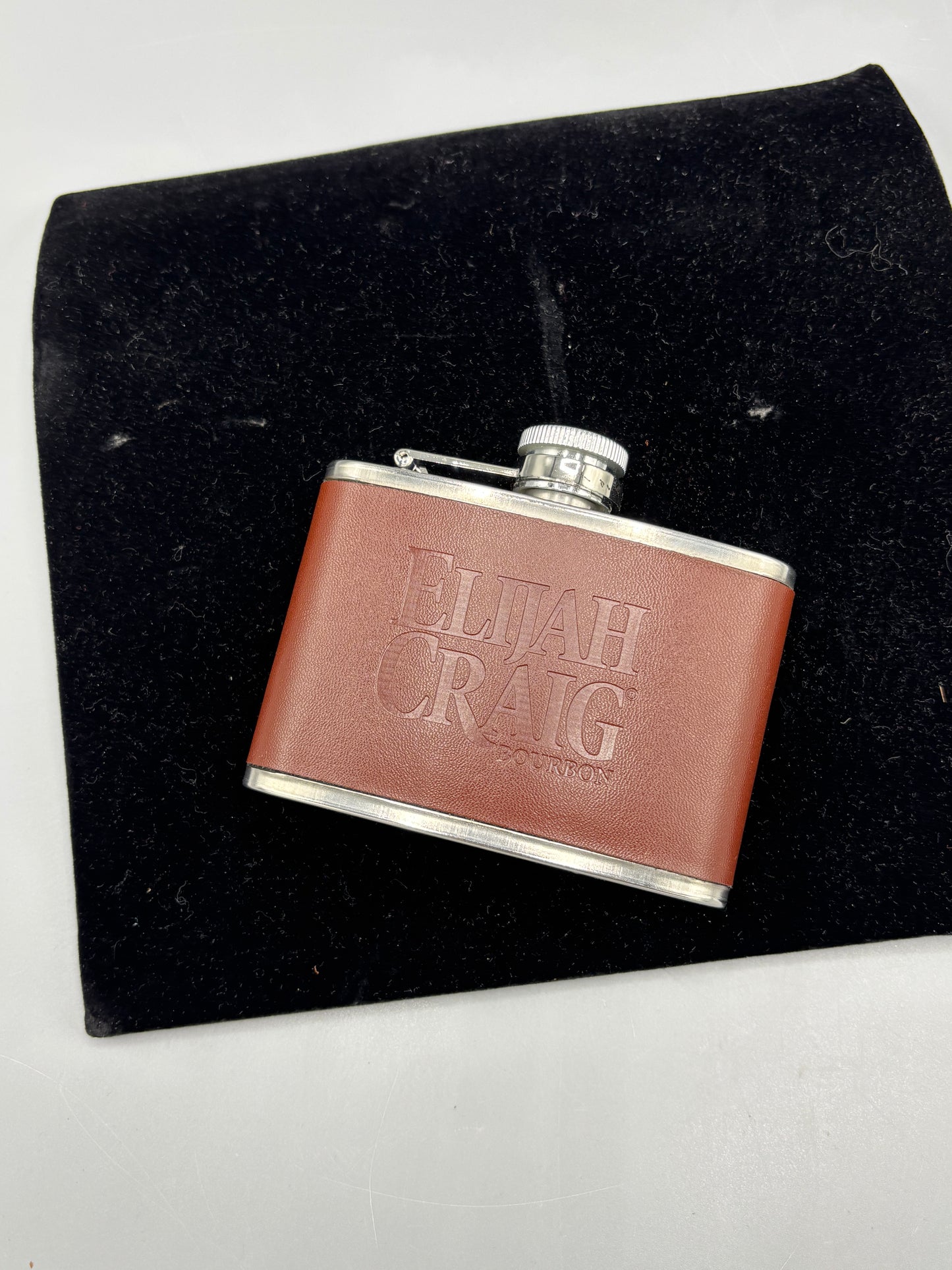 Elijah Craig Leather Bourbon Flask