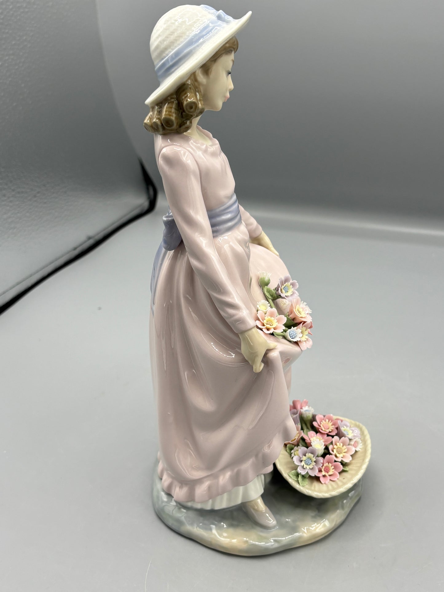 Vintage Lladro flowers in the basket