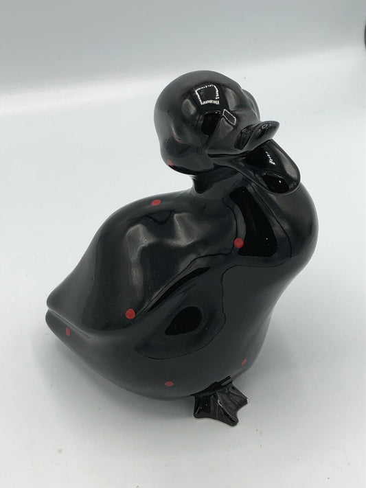 1985 Enesco Black duck with red dots