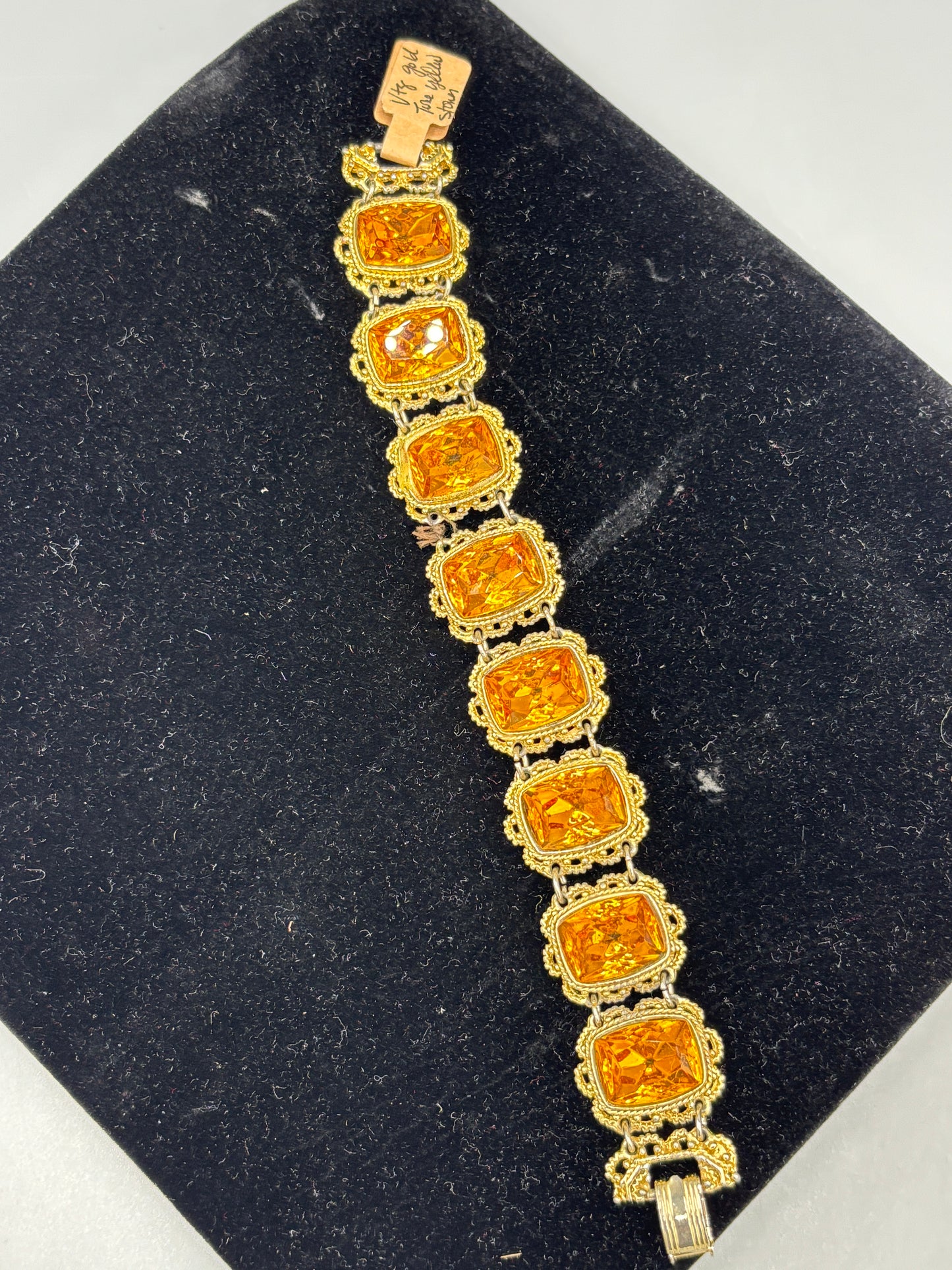 Vintage gold tone yellow stone Bracelet