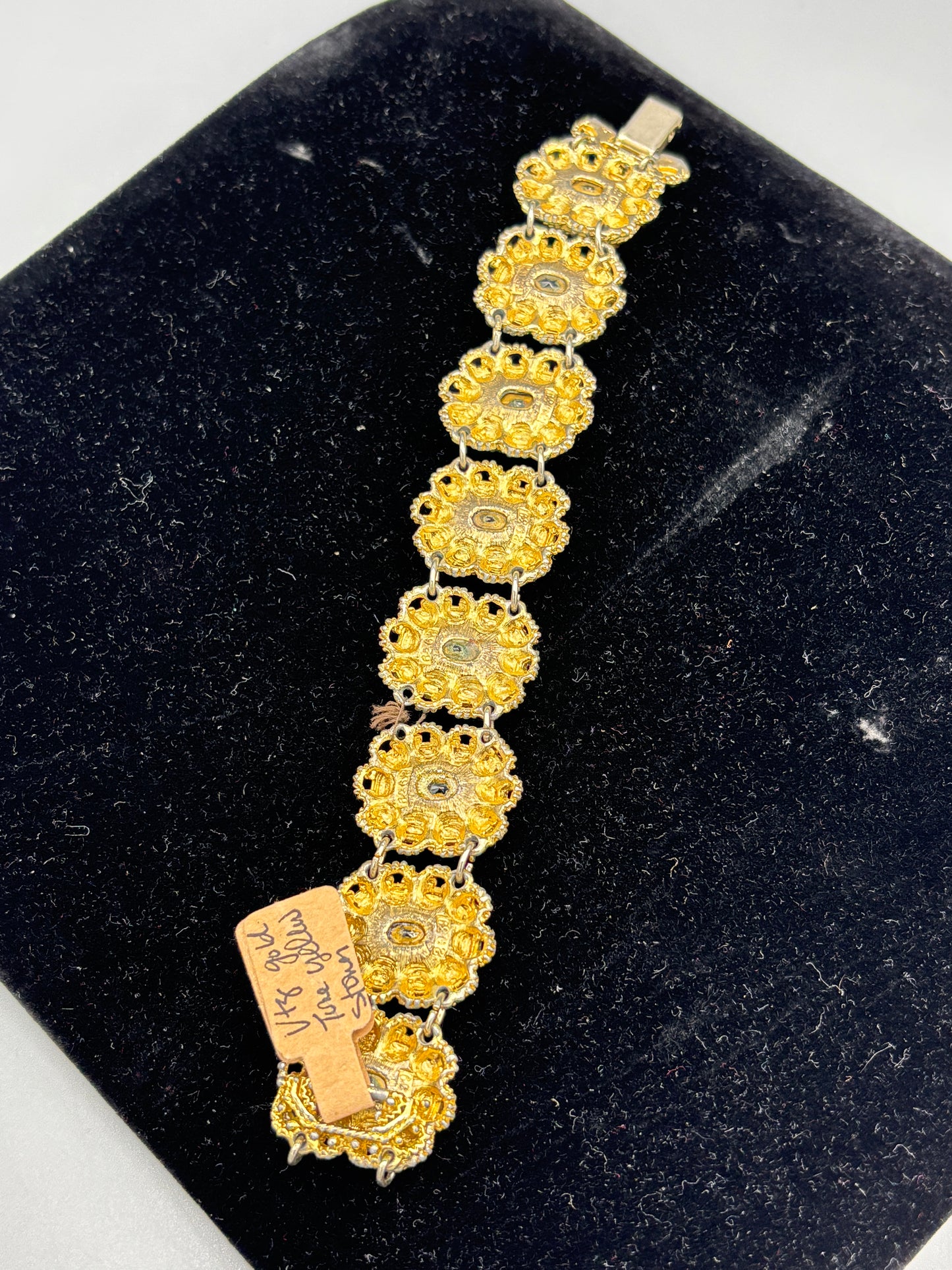 Vintage gold tone yellow stone Bracelet