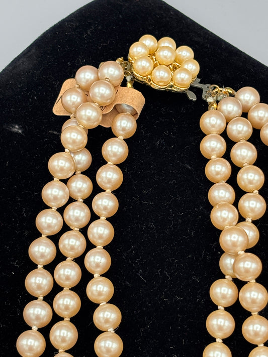 Faux Pearl  3 strand choker