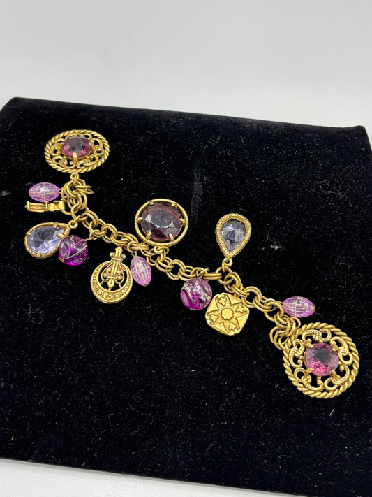 Gold tone purple bracelet