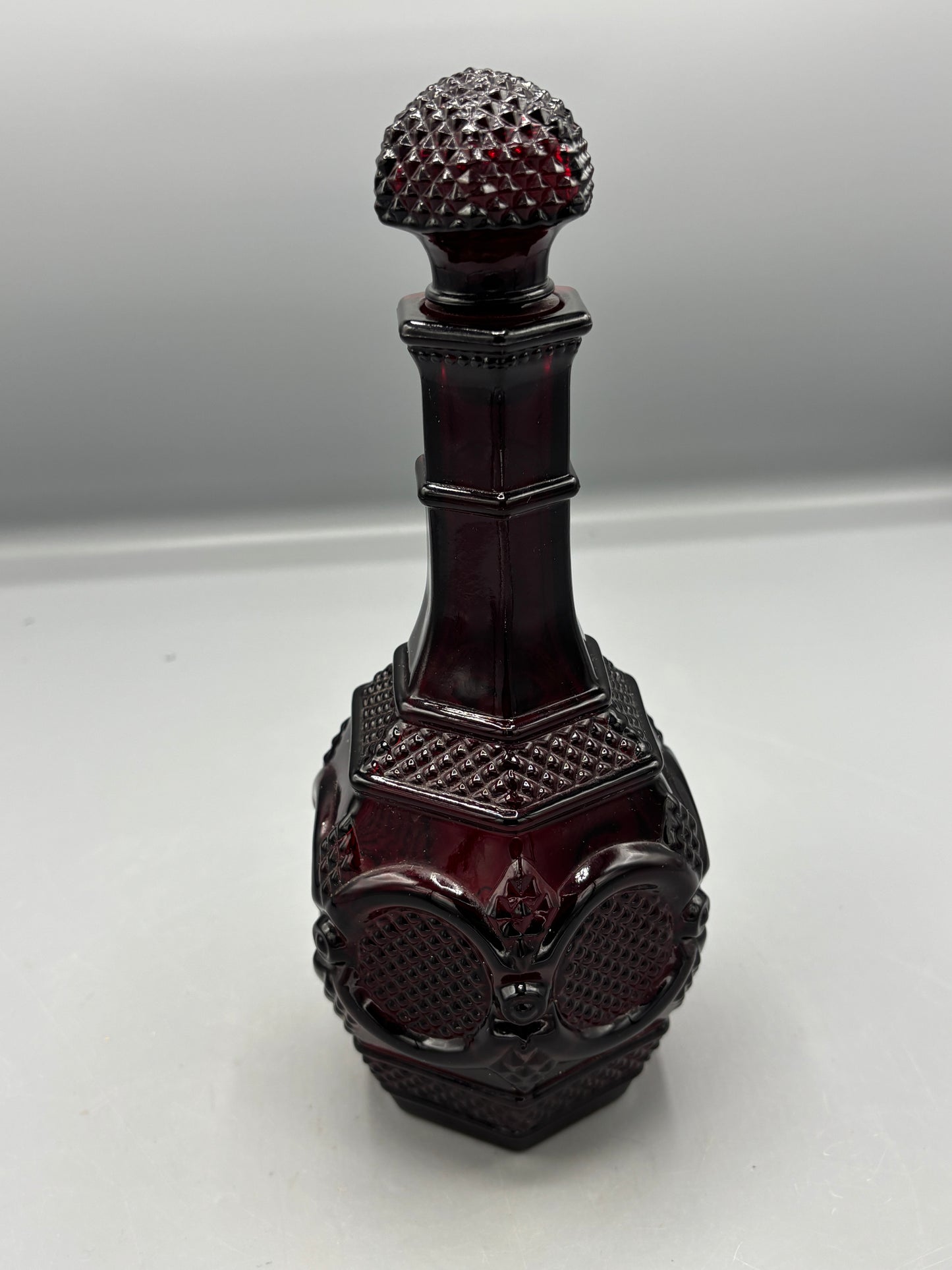 Vintage Avon Cape Cod Ruby Red wine decanter
