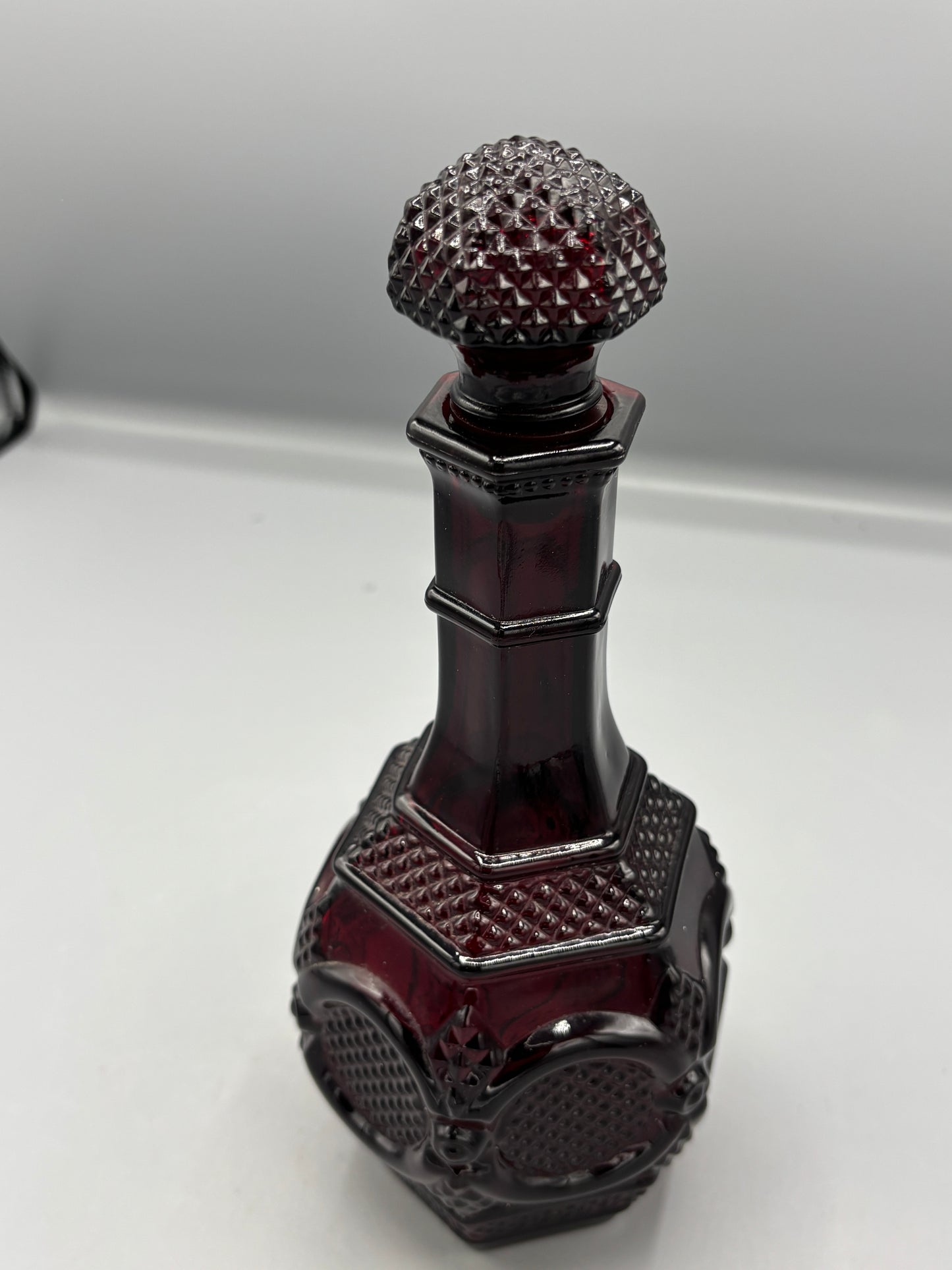 Vintage Avon Cape Cod Ruby Red wine decanter