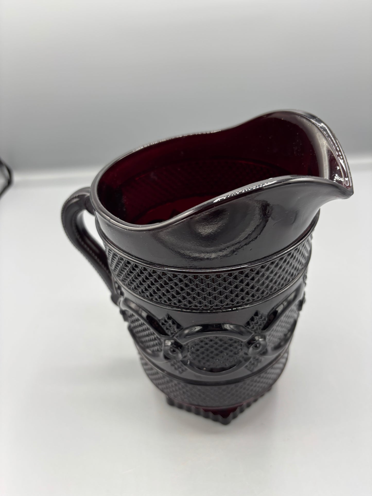 Vintage Avon Cape Cod Ruby Red wine pitcher