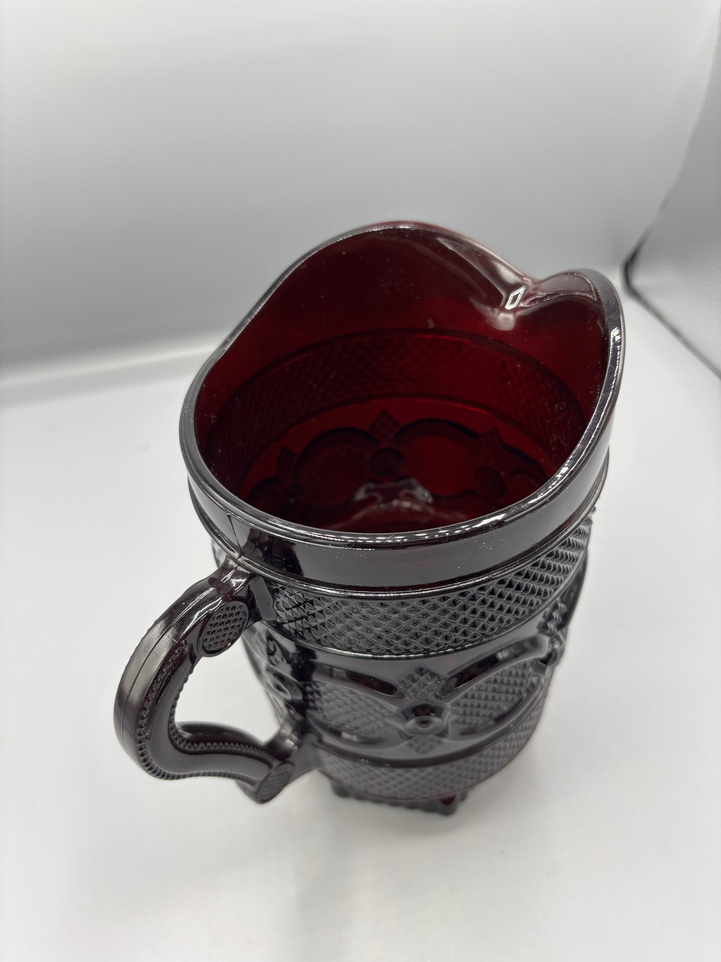 Vintage Avon Cape Cod Ruby Red wine pitcher