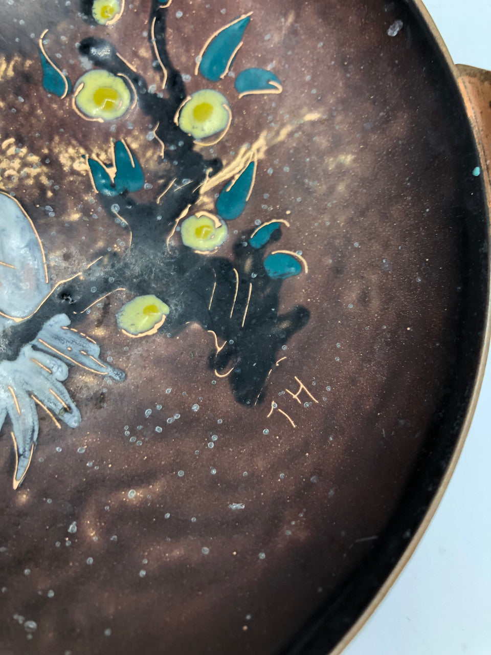 Brass Owl bowl with handle
