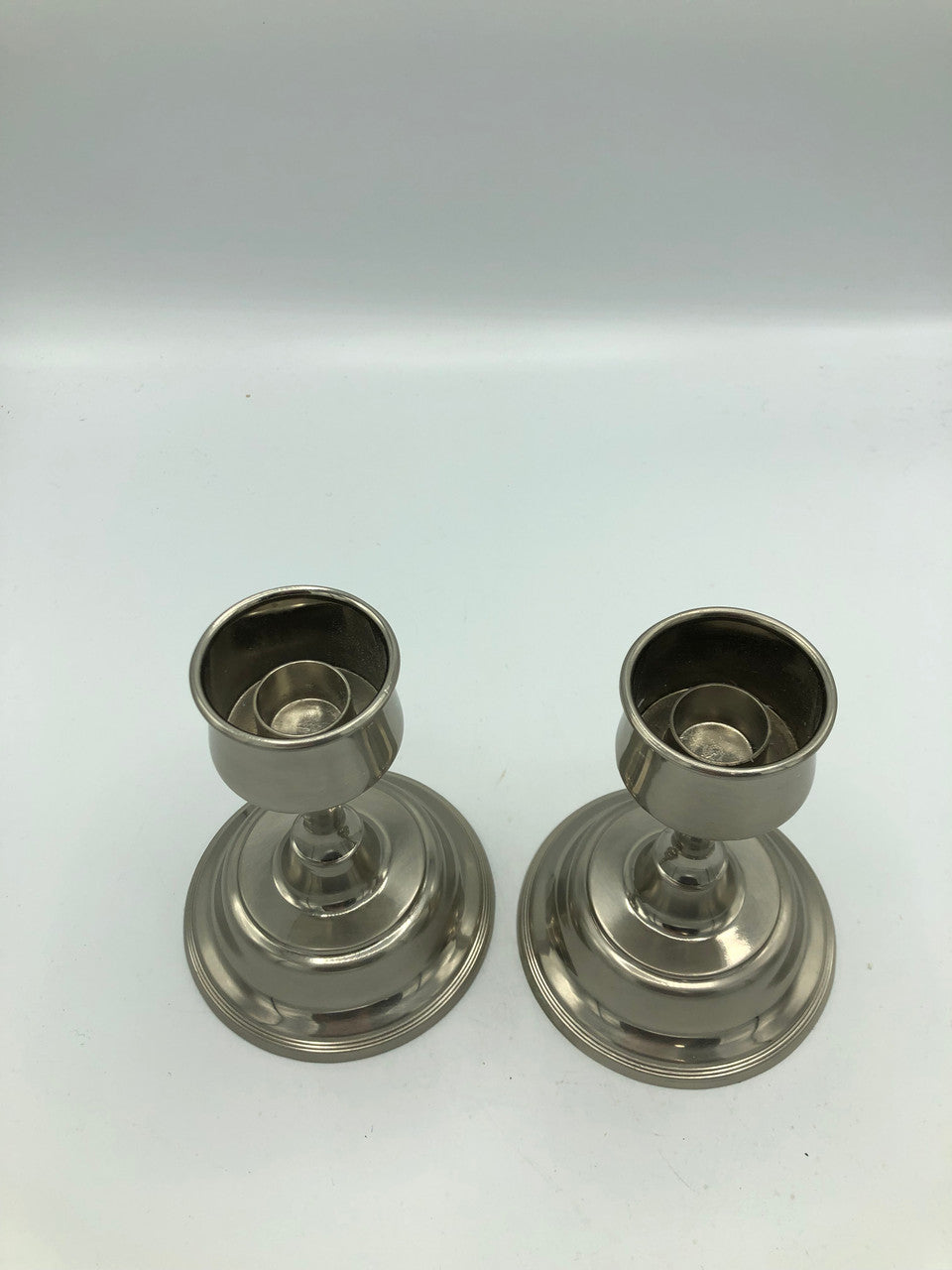 Set of 2 Vintage silver tone candle holders