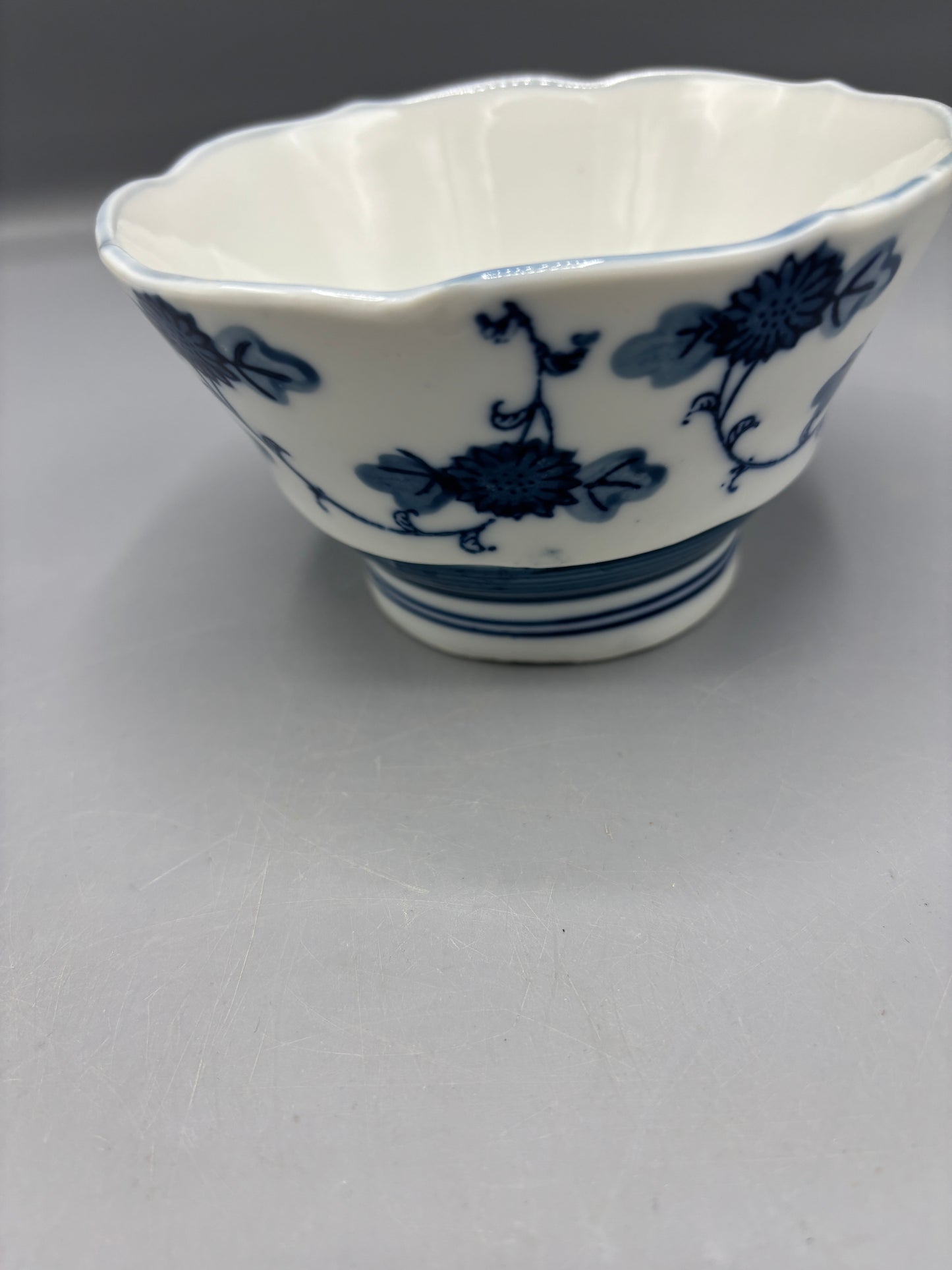 Vintage Japanese Blue & White  rice bowl