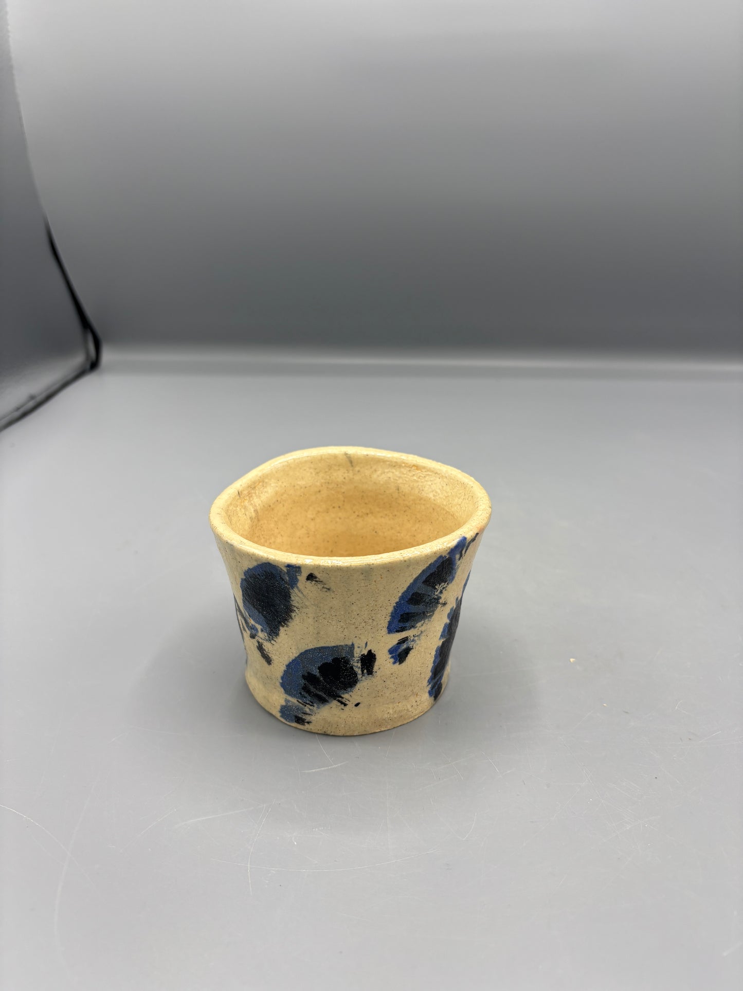 NC Pottery Black & Blue Heart cup