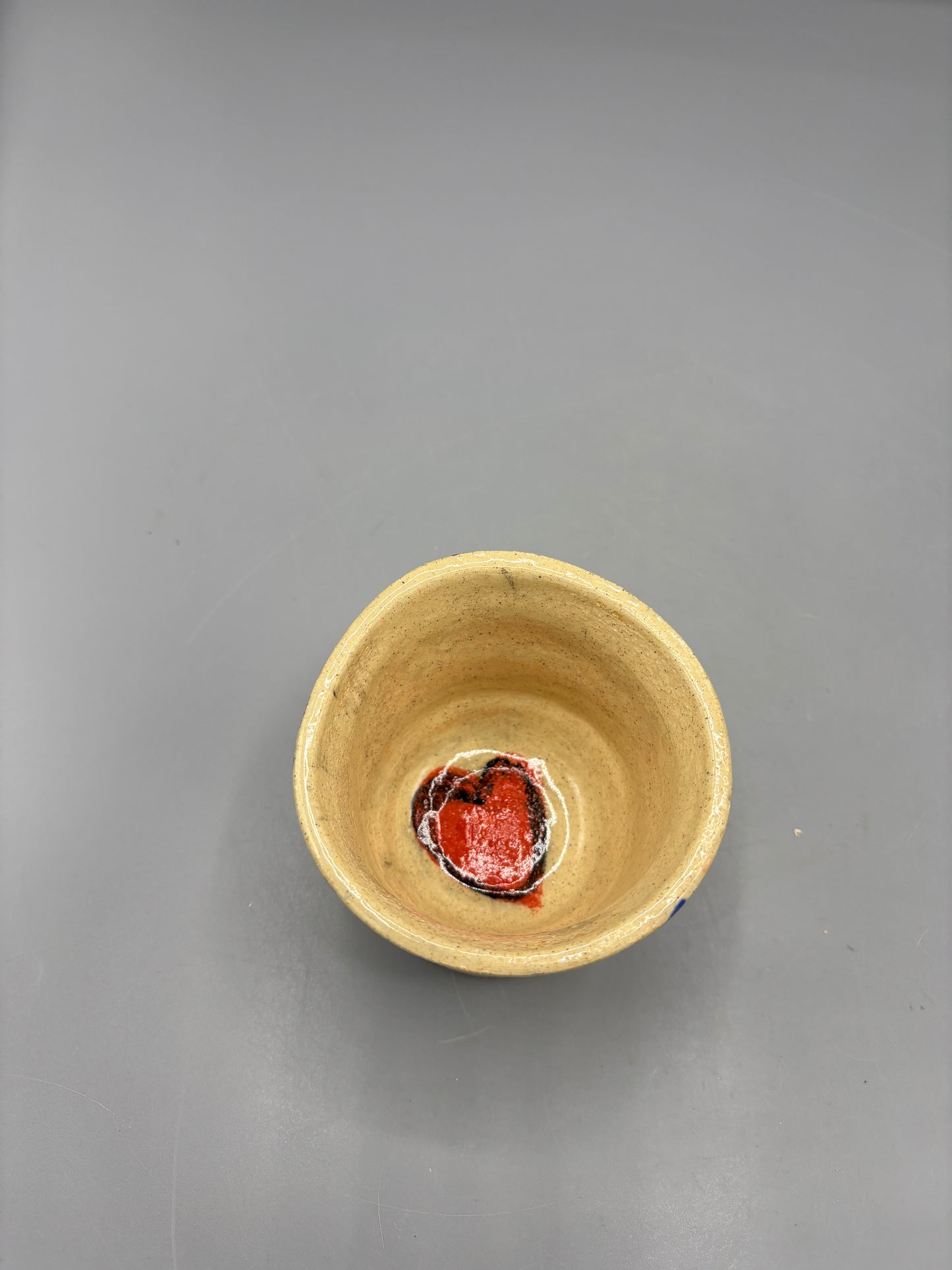 NC Pottery Black & Blue Heart cup