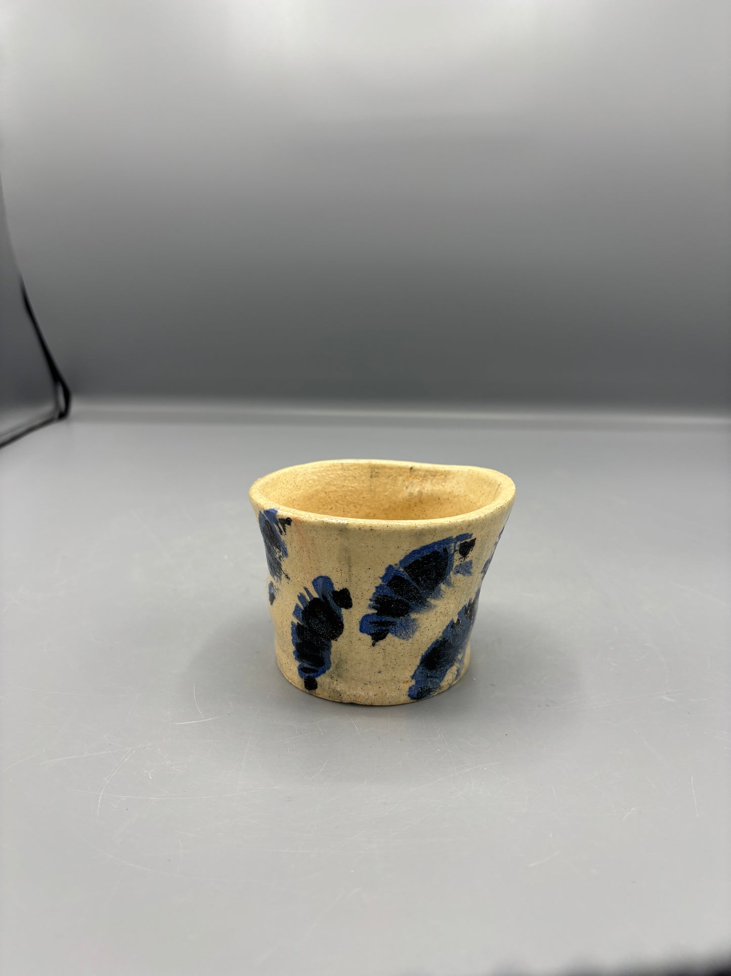 NC Pottery Black & Blue Heart cup
