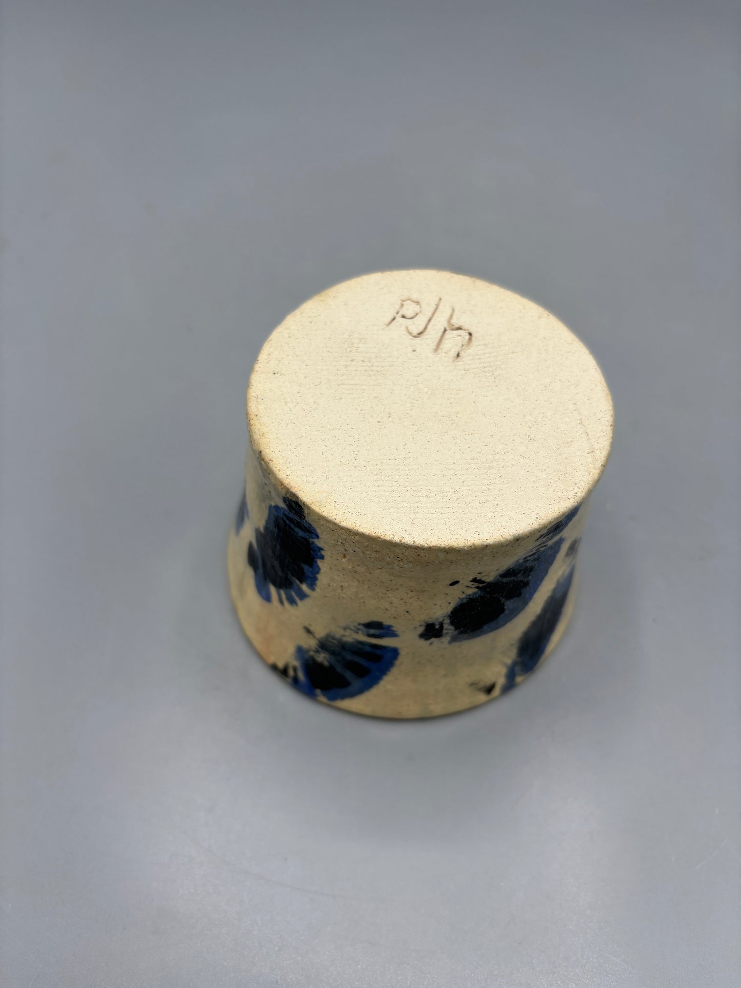 NC Pottery Black & Blue Heart cup