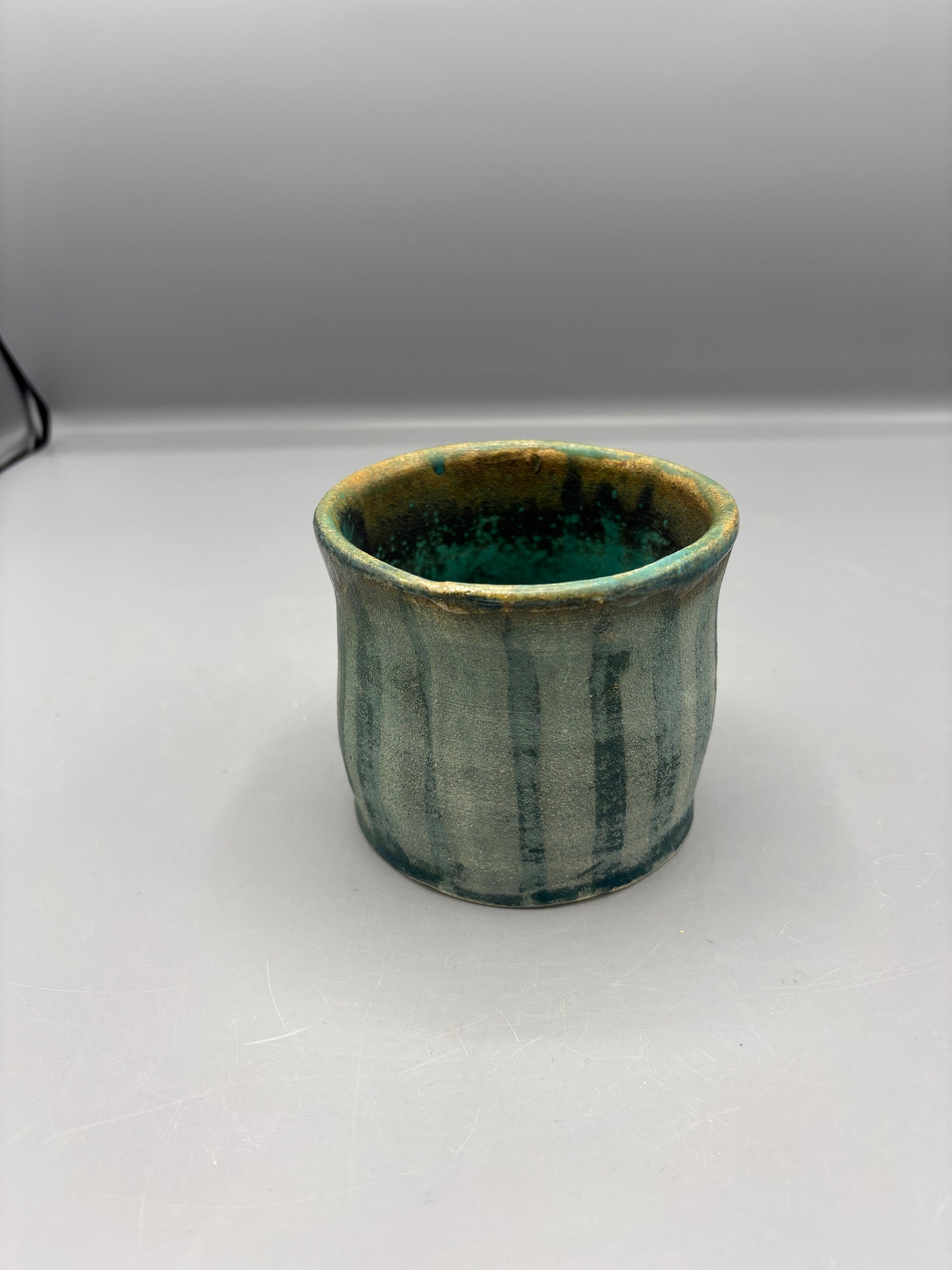 NC Pottery Teal & Sage drip bowl