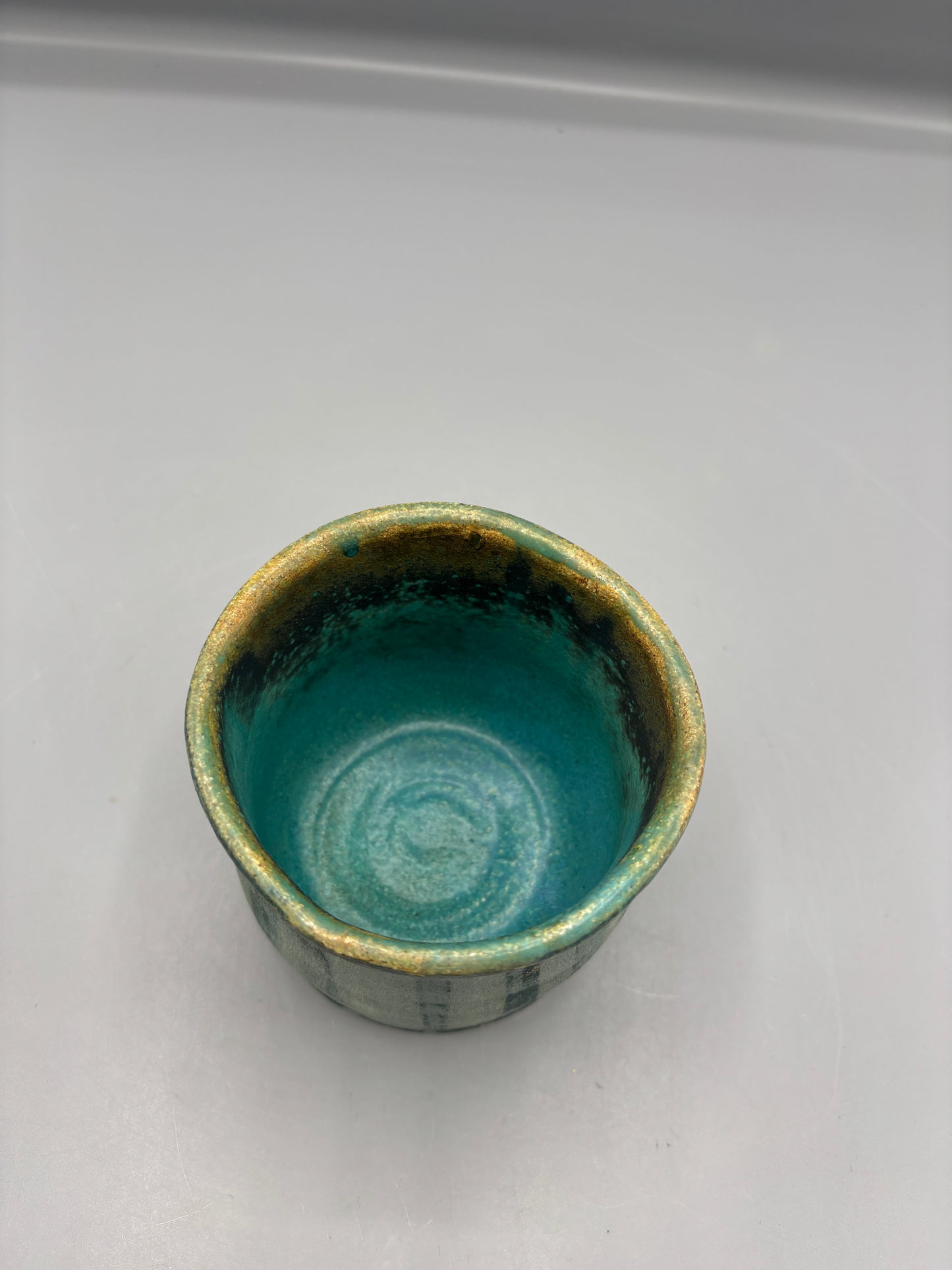 NC Pottery Teal & Sage drip bowl