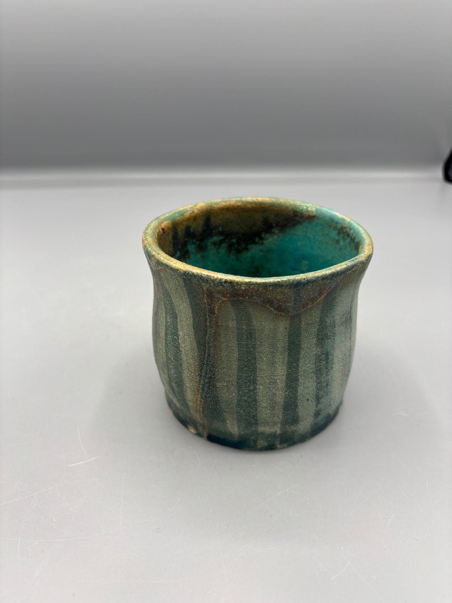 NC Pottery Teal & Sage drip bowl
